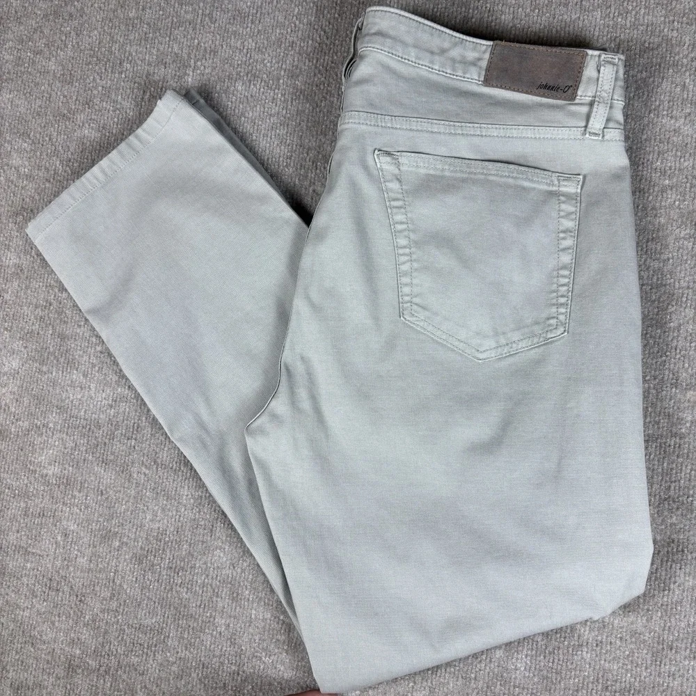 Johnnie-O 35x32 Light Gray Stretch 5 Pocket Pants Mens Straight Casual Golf
